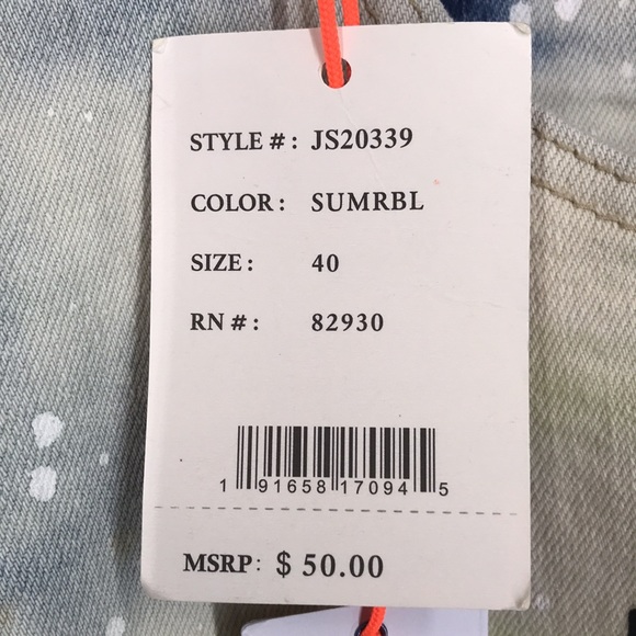 NWT Smoke Rise Dnm Co denim jean shorts distressed bright graffiti 5 pockets 40 - Picture 6 of 15